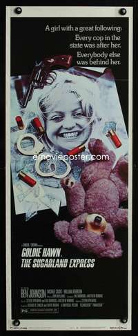 b664 SUGARLAND EXPRESS insert movie poster '74 Spielberg, Goldie Hawn