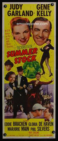 b665 SUMMER STOCK insert movie poster '50 Judy Garland, Gene Kelly