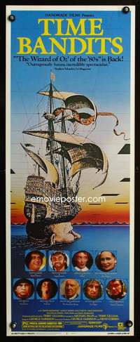 b698 TIME BANDITS insert movie poster R82 John Cleese, Sean Connery