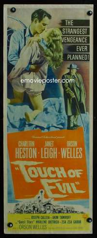 b713 TOUCH OF EVIL insert movie poster '58 Orson Welles, Heston, Leigh
