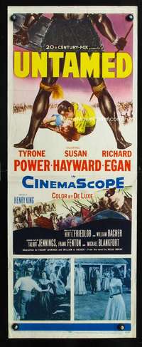 b732 UNTAMED ('55) insert movie poster '55 Tyrone Power, Susan Hayward