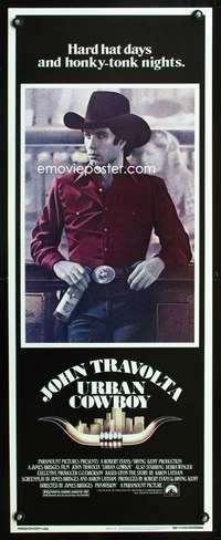 b735 URBAN COWBOY insert movie poster '80 John Travolta, Debra Winger