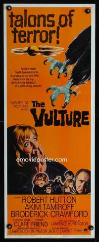 b750 VULTURE insert movie poster '66 half man, half beastbird, terror!