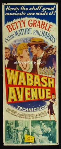 b752 WABASH AVENUE insert movie poster '50 Betty Grable, Mature