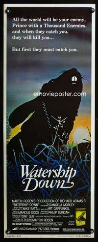 b757 WATERSHIP DOWN insert movie poster '78 Richard Adams best seller
