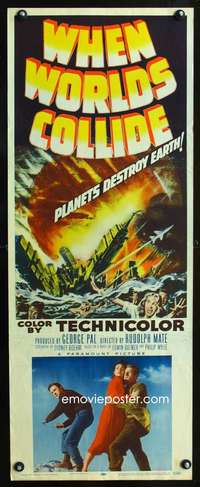 b769 WHEN WORLDS COLLIDE insert movie poster '51 George Pal classic!