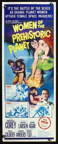 b786 WOMEN OF THE PREHISTORIC PLANET insert movie poster '66 sexy!