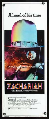 b796 ZACHARIAH insert movie poster '71 drugs and rock & roll!