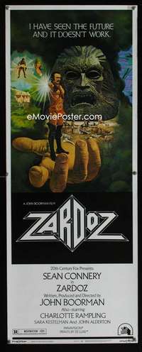 b797 ZARDOZ insert movie poster '74 Sean Connery, Boorman fantasy!