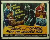 c028 ABBOTT & COSTELLO MEET THE INVISIBLE MAN style B half-sheet movie poster '51