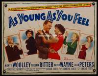 c044 AS YOUNG AS YOU FEEL half-sheet movie poster '51 young Marilyn Monroe!