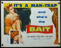 c050 BAIT half-sheet movie poster '54 sexy bad girl Cleo Moore image!