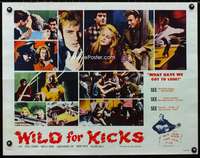 c053 BEAT GIRL half-sheet movie poster '61 Wild For Kicks!
