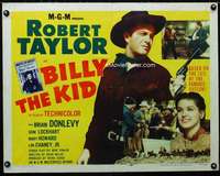 c058 BILLY THE KID half-sheet movie poster R55 Robert Taylor, Donlevy