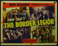 c067 BORDER LEGION half-sheet movie poster '40 Roy Rogers, Zane Grey