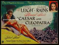 c078 CAESAR & CLEOPATRA half-sheet movie poster '46 sexy Vivien Leigh!