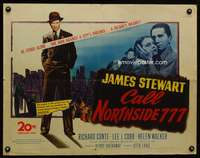 c080 CALL NORTHSIDE 777 half-sheet movie poster '48 Jimmy Stewart, noir!