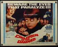 c088 CHILDREN OF THE DAMNED half-sheet movie poster '64 creepy image!