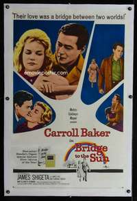 d123 BRIDGE TO THE SUN linen one-sheet movie poster '6one-sheetigeta,Carroll Baker