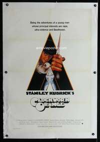 d148 CLOCKWORK ORANGE linen int'l one-sheet movie poster '72 Kubrick