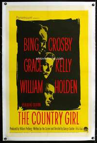 d154 COUNTRY GIRL linen one-sheet movie poster '54 Kelly, Crosby, Holden