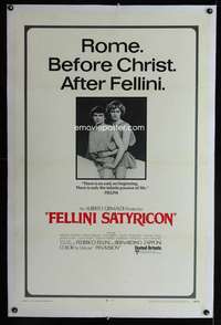 d191 FELLINI SATYRICON linen one-sheet movie poster '70 Italian cult classic!