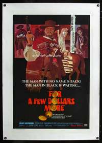 d196 FOR A FEW DOLLARS MORE linen one-sheet movie poster '67 Clint Eastwood