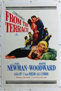 d202 FROM THE TERRACE linen one-sheet movie poster '60 Newman, Woodward, Loy