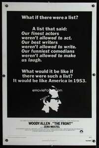 d203 FRONT linen one-sheet movie poster '76 Woody Allen, Ritt, blacklist!
