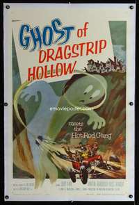 d209 GHOST OF DRAGSTRIP HOLLOW linen one-sheet movie poster '59 Hot Rod Gang!