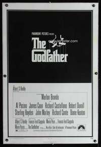 d215 GODFATHER linen one-sheet movie poster '72 Francis Ford Coppola classic!