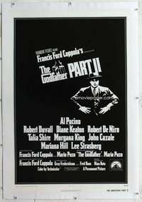 d216 GODFATHER II linen one-sheet movie poster '74 De Niro, Coppola, Pacino