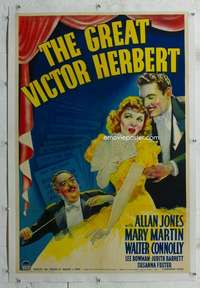 d222 GREAT VICTOR HERBERT linen one-sheet movie poster '39 Mary Martin