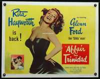d021 AFFAIR IN TRINIDAD half-sheet movie poster '52 sexy Rita Hayworth!
