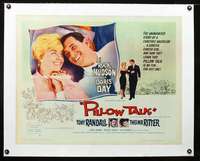 d062 PILLOW TALK linen half-sheet movie poster '59 Rock Hudson, Doris Day