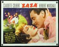 d065 ZAZA half-sheet movie poster '39 Claudette Colbert, Herbert Marshall