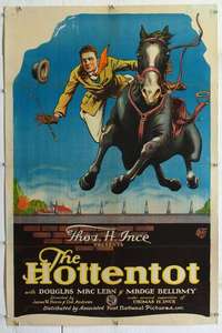 d254 HOTTENTOT linen one-sheet movie poster '22 stone litho horse image!