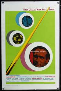 d264 HUSTLER linen one-sheet movie poster R64 Paul Newman, Jackie Gleason