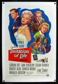 d266 IMITATION OF LIFE linen one-sheet movie poster '59 Lana Turner, Dee