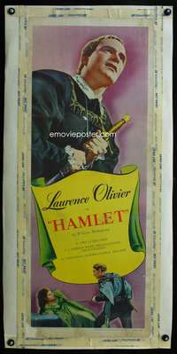 d041a HAMLET insert movie poster R53 Laurence Olivier, Shakespeare
