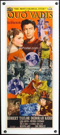 d041b QUO VADIS linen insert movie poster '51 Taylor, Kerr, Ustinov