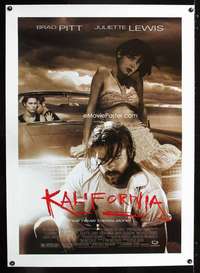 d284 KALIFORNIA linen one-sheet movie poster '93 Brad Pitt, Juliette Lewis