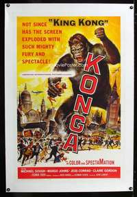 d289 KONGA linen one-sheet movie poster '61 great Reynold Brown ape artwork!