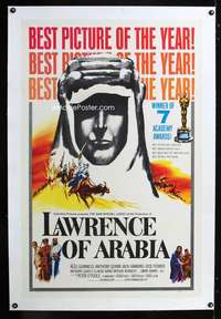 d296 LAWRENCE OF ARABIA linen style D one-sheet movie poster '62 David Lean