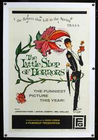d302 LITTLE SHOP OF HORRORS linen one-sheet movie poster '60 Roger Corman