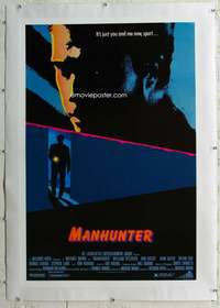 d319 MANHUNTER linen one-sheet movie poster '86Hannibal Lector,Red Dragon
