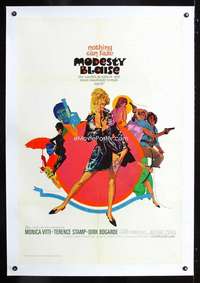 d335 MODESTY BLAISE linen one-sheet movie poster '66 Monica Vitti, Peak art!