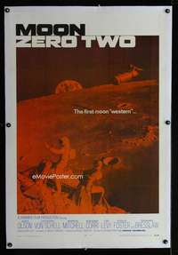d338 MOON ZERO TWO linen one-sheet movie poster '69 the first moon western!