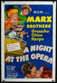 d348 NIGHT AT THE OPERA linen one-sheet movie poster R48 Al Hirschfeld art!
