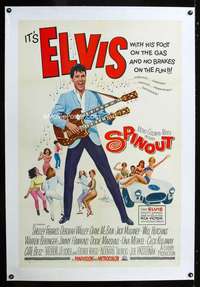 d420 SPINOUT linen one-sheet movie poster '66 Elvis Presley, rock & roll!